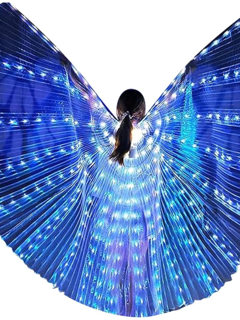 Women's White Led Light Up Wings Imported Belly Dance Halloween Costume